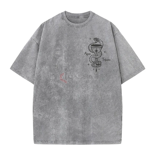 เสื้อยืดโอเวอร์ไซส์ผู้ชายผ้าฝ้ายวินเทจโบซี่สตรีทแวร์เสื้อครอปแอซิดแบบเรียบง่าย - Product Image 6