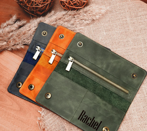 กระเป๋าสตางค์หนังสลักชื่อย่อแบบกำหนดเองสำหรับผู้หญิง กระเป๋าสตางค์ใส่บัตรเครดิตสำหรับผู้หญิง ของขวัญวันเกิด ของขวัญส่วนตัวสำหรับผู้หญิง - Product Image 5