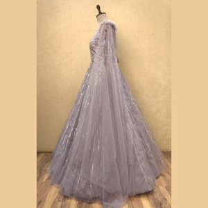 Vestido malva con ritmos brillantes y secuencia con bordado a mano pesado para ocasiones modernas al por mayor India a granel - Product Image 3