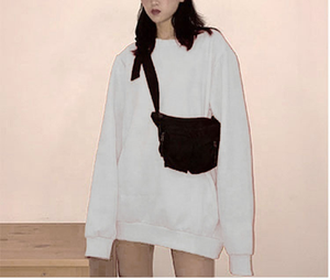 Sudadera Casual de Algodón para Mujer, Estampado Personalizado, Holgada, Clásica, con Cuello Redondo, Logotipo Frontal, Diseño Sólido, Manga Murciélago, para Invierno - Product Image 3