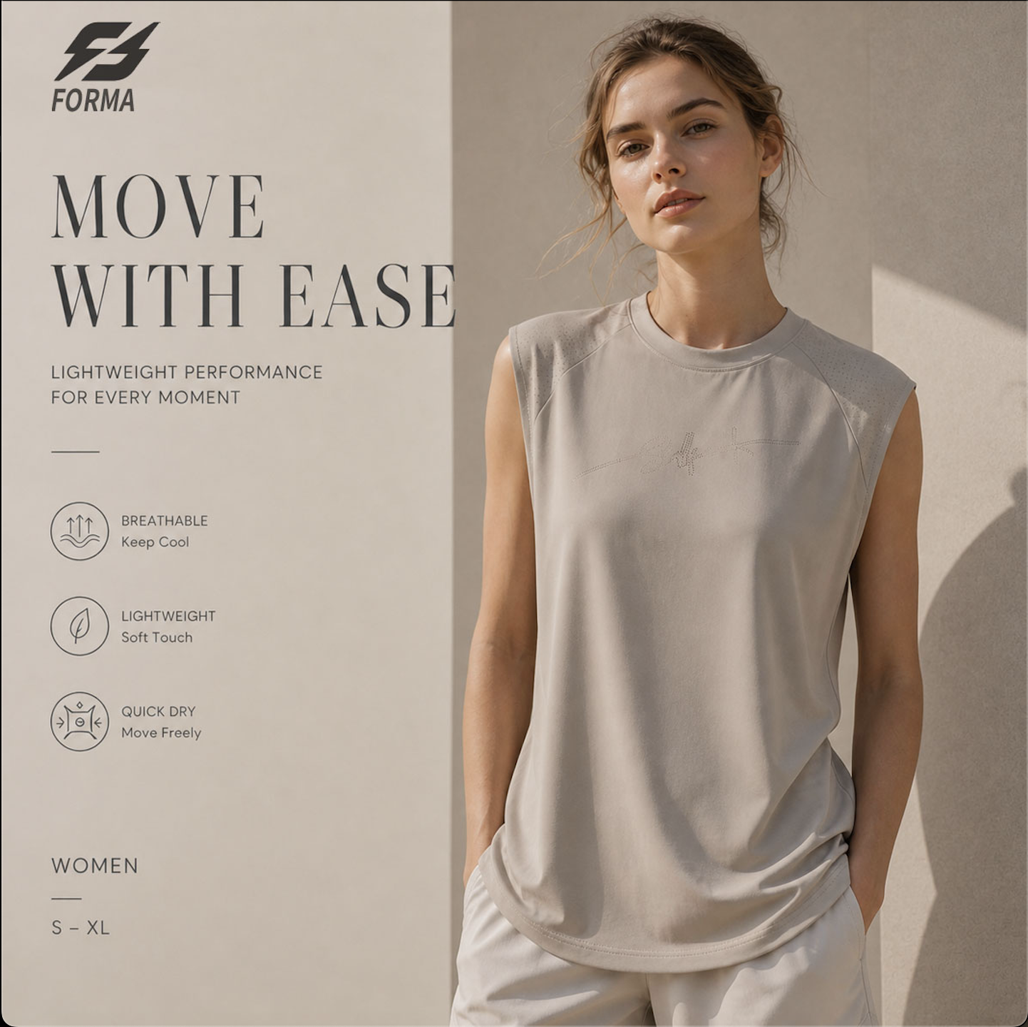 Unisex Lightweight Sleeveless Performance Breathable Quick Dry Tank Top Front Logo Polyester/Spandex OEM