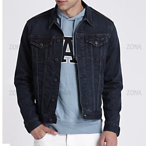 Chaquetas Vaqueras de Mezclilla de Alta Calidad, Estilo Casual, Ropa de Moda, Chaquetas de Mezclilla Teñidas Lisas para Hombre - Product Image 3