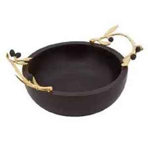 Tazón de Sopa de Madera con Diseño de Asa de Metal, Vajilla, Tazón de Madera para Servir Masa, para Uso en el Hogar, Hotel o Restaurante - Product Image 1