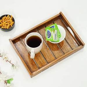 Bandeja de Madera Más Duradera y Confiable para Servir Té y Aperitivos, Bandejas Decorativas de Madera Largas al Mejor Precio - Product Image 1
