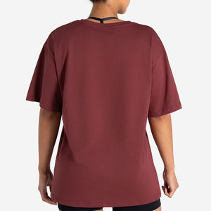 T-shirt pour femme en coton 100% unique, couleur cerise foncé, hiver, décontracté, extensible, manches courtes, col rond, séchage rapide, respirant, élégant - Product Image 6