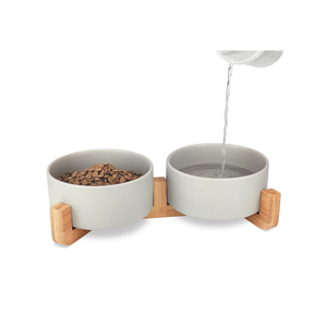 Nouveau design moderne filé bambou chien et chat bol avec support fabriqué à la main mangeoire pour animaux de compagnie prix de gros du Vietnam - Product Image 1