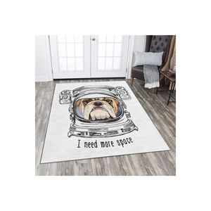 Alfombra antideslizante con estampado Digital 3D de perro espacial para habitación de niños, tapete cuadrado tejido de PVC lavable para dormitorio, hogar, - Product Image 1