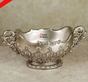 Tazón decorativo para servir de postre y chocolate de acero inoxidable de metal con acabado plateado de aspecto real para restaurante y bar de hotel - Product Image 1