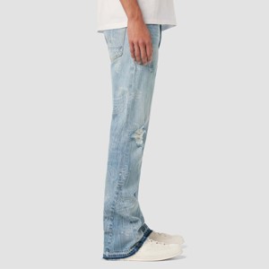 Pantalones vaqueros de pierna ancha para hombre azul cielo Kick Flare-Classic Flare Leg Denim para un aspecto retro, ideal para ropa informal, - Product Image 4