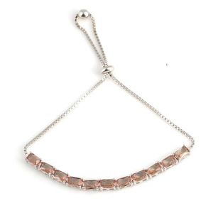 14K Gold Rectangular Bracelet Zultanite Stone 925 Sterling Silver Bohemia Style Rhodium Plated Rose Gold Main Diamond Accent - Product Image 1