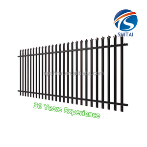 Giá tốt màu đen wrought sắt rào lại hàng rào ngoài trời palisade hàng rào Bảng điều chỉnh bột tráng <span class=keywords><strong>W</strong></span> hình hàng đầu Euro hàng rào để bán - Product Image 1
