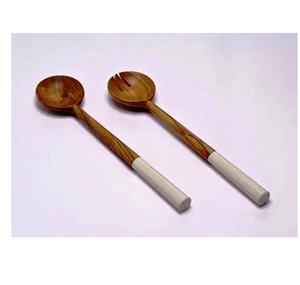 Dernier modèle Ensemble de service à salade en bois d'acacia et de manguier fait à la main Articles de cuisine personnalisables - Product Image 6