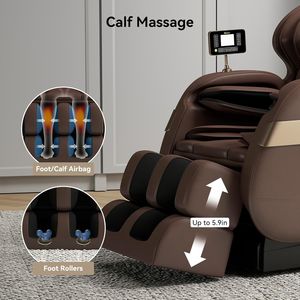 Sillón de Masaje Relajante de Estilo Moderno, Reclinable de Gravedad Cero, Masaje Shiatsu, Luces con Control por Voz, Capacidad de Peso en Pulgadas - Product Image 5