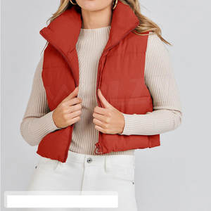 Ropa cómoda Mejor diseño Buena calidad Crop Top Puffer Chaleco Ligero Crop Top Puffer Chaleco - Product Image 4