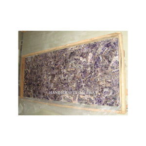 Décoration de maison de haute qualité violet améthyste pierre faite à la main pierre précieuse naturelle décoration panneau mural Art intérieur meubles dalle - Product Image 1
