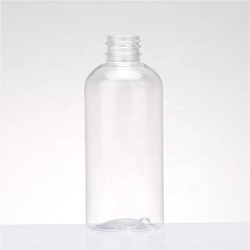 Emballage cosmétique vide rond en gros 100ml 20mm taille de col bouteille en plastique PET transparent personnalisé
