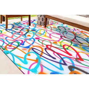 Tapis Cœurs Colorés, Tapis Imprimé Tendance, Cadeau Moderne pour Chambre d'Enfant, Tapis Doux à Poils Longs - Product Image 2