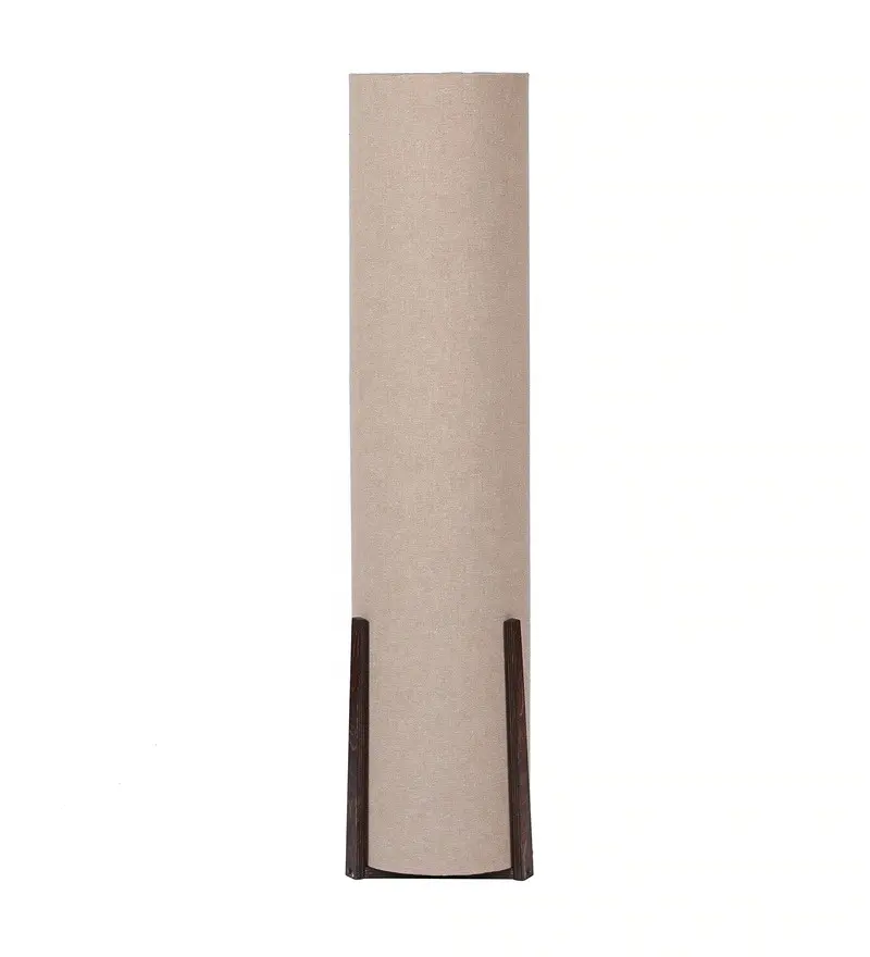 Best Quality Beige Color Fabric Shade Lamp With Wooden Brown Base .