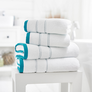 Serviette de bain de couleur unie personnalisable 35 RTS en bambou durable et coton turc tissé pour le visage de la salle de sport, la cuisine et les voyages - Product Image 1