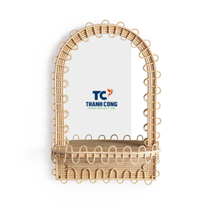 กระจกหวายขายส่ง รูปทรงกลม งานสานธรรมชาติ ตกแต่งผนัง ราคาถูก ดีไซน์สวยงาม สำหรับห้องนั่งเล่น ห้องนอน - Product Image 1