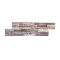 Paneles Acústicos de Madera de Teca Reciclada de Indonesia para Apartamentos, Diseño Geométrico Minimalista, Erosión Natural, Fácil Instalación