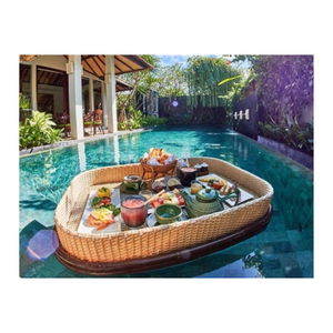 Buena oferta para vacaciones de diferentes formas de alta calidad para Hotel y Resort desayuno piscina flotante bandeja de ratán personalizada - Product Image 4