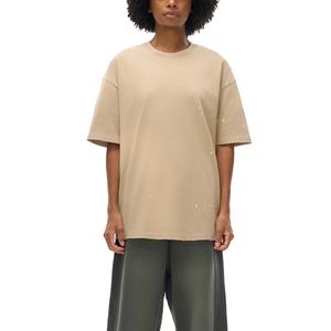 T-shirts personnalisés 100% coton pour femmes, style vintage, légèrement déchirés, coupe ample, coton lourd 280g, lavage à la neige - Product Image 1