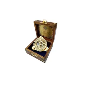 畅销2022航海礼品手工制作产品和磁针带口袋指南针雕刻指南针手工木盒