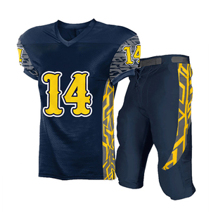 Service OEM prêt à expédier des maillots de football américain personnalisés à motif animal imprimé par transfert thermique, sans manches, col en V, en polyester - Product Image 1
