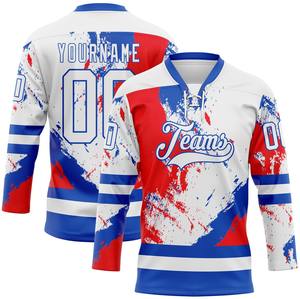 Maillot de hockey sur glace à lacets, fabrication directe, uniforme d'équipe personnalisé, 100% polyester, antibactérien, séchage rapide, nom et numéros d'équipe personnalisés - Product Image 3