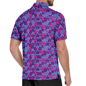 Polos de golf pour hommes en polyester de haute qualité, style uni, logo personnalisé, évacuation de l'humidité, séchage rapide, coupe classique - Product Image 2