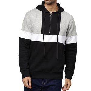 Gran oferta, diseño único, sudadera con capucha de media cremallera para hombre, estilo jersey, servicios OEM, sudadera con capucha de media cremallera para hombre de talla grande personalizada - Product Image 1