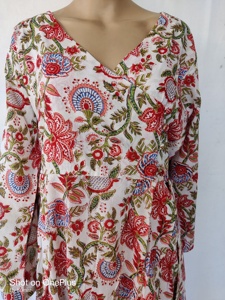 Belle recherche vêtements occidentaux personnalisé Floral col en V Max robe femmes robes décontracté manches courtes/manches longues robes ensemble - Product Image 4