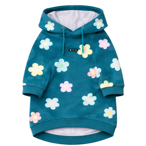 Daisy Print Dog Hoodie Green Floral Soft Fleece Pet <b>Sweatshirt</b> With Hood Cozy Warm Pullover Winter Wear Dogs - Product Image 4