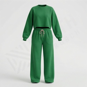 Conjunto Deportivo de 2 Piezas para Mujer, Estilo Vintage, con Capucha, de Algodón y Felpa, para Invierno, Hombros Caídos, Transpirable, para Gimnasio - Product Image 1