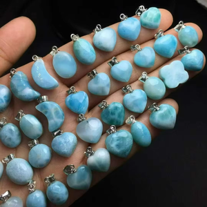 Larimar bleu naturel multi-forme pierres précieuses prix de gros cristal de haute qualité collier pendentif pour la fabrication de cadeaux bijoux - Product Image 3