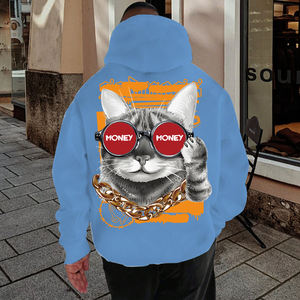 ชุดวอร์มสีชมพูของผู้ชายชุดวอร์มมีซิปเย็บปักลายด้วยกรดซีดๆสำหรับ3D มีฮู้ดสำหรับฤดูหนาว - Product Image 4