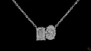 Collier de diamants de laboratoire de forme mixte de 1.47 ct en or blanc 14 carats pendentif léger bijoux de luxe de tous les jours modernes - Product Image 2