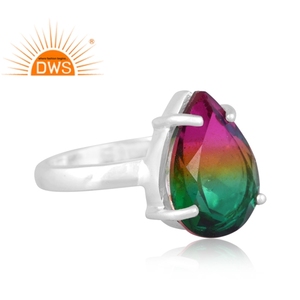 Anillo apilable de piedras preciosas de cuarzo de la mejor calidad de plata esterlina Bio Mystic Doublet, fabricante de joyería personalizada - Product Image 3