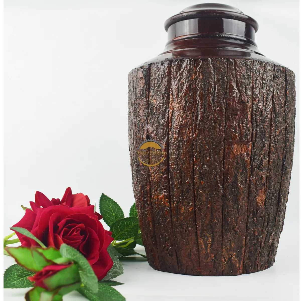 Handcrafted Wooden Bark urn for Human Ashes Wooden Cremation urn for Pets Personalized Adult urn for Burial urn for Ashes