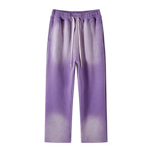 Vente en gros de pantalons de survêtement personnalisables pour hommes décolorés au soleil jambe droite décontractée mode de rue Style propre logo léger conception personnalisée - Product Image 1