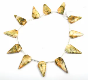 天然Fuchsite与磁铁矿宝石珠子侧钻倒花式形状光滑珠子珠宝制作珠子