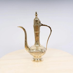 Gold Color Finished <b>Arabic</b> Dallah Serving Supplies Metal Handcrafted Vintage <b>Arabic</b> Server for <b>Tea</b> & Coffee Serving Top Trending - Product Image 4