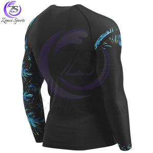 Écologique Faites Votre Propre 2025 Meilleure Qualité MMA Rash Guard Digital Imprimé Tops Fitness Running Round-Neck Rash Guard Pour Hommes - Product Image 6