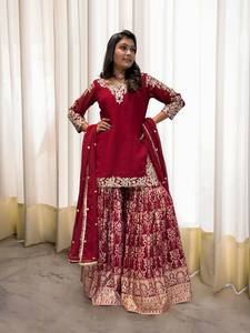 Lehenga Choli Tradicional India para Mujer, Bordado Puro con Lentejuelas, Traje de Fiesta de Invierno, Largo hasta el Suelo, Alta Calidad, Listo para Usar - Product Image 2