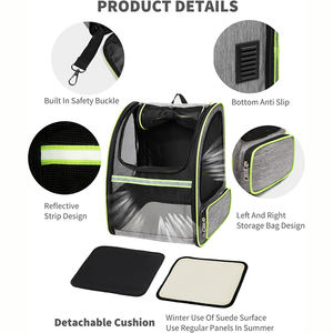 Mochila Transportadora para Gatos y Perros, Expandible, Transpirable, Portátil, con Tiras Reflectantes para Mascotas - Product Image 6