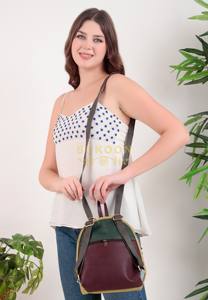 Sac à dos convertible pour femmes bohème de haute qualité Nouveau design en cuir recyclé RFID pour les voyages d'affaires de loisirs colorés - Product Image 6