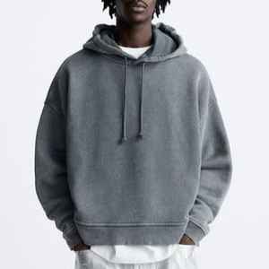 Sudadera con Capucha Deportiva Informal para Hombre, Sudadera con Capucha de Hombros Caídos, 430 g/m², 100 % Algodón, Logotipo Personalizado, Felpa Gruesa, Ecológica - Product Image 4