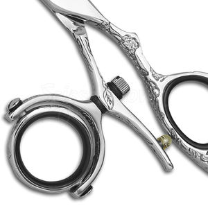 Tijeras giratorias con logotipo personalizado con mango giratorio para pulgar y cuchillas de corte de precisión - Product Image 2