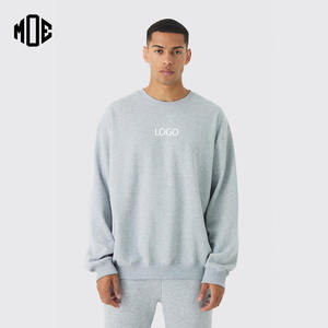 New Heather Grey <b>Oversized</b> Custom Logo Unisex Sweatshirts Drop Shoulder Breathable Sports Gym Wear 100% Cotton <b>Hoodies</b> - Product Image 1